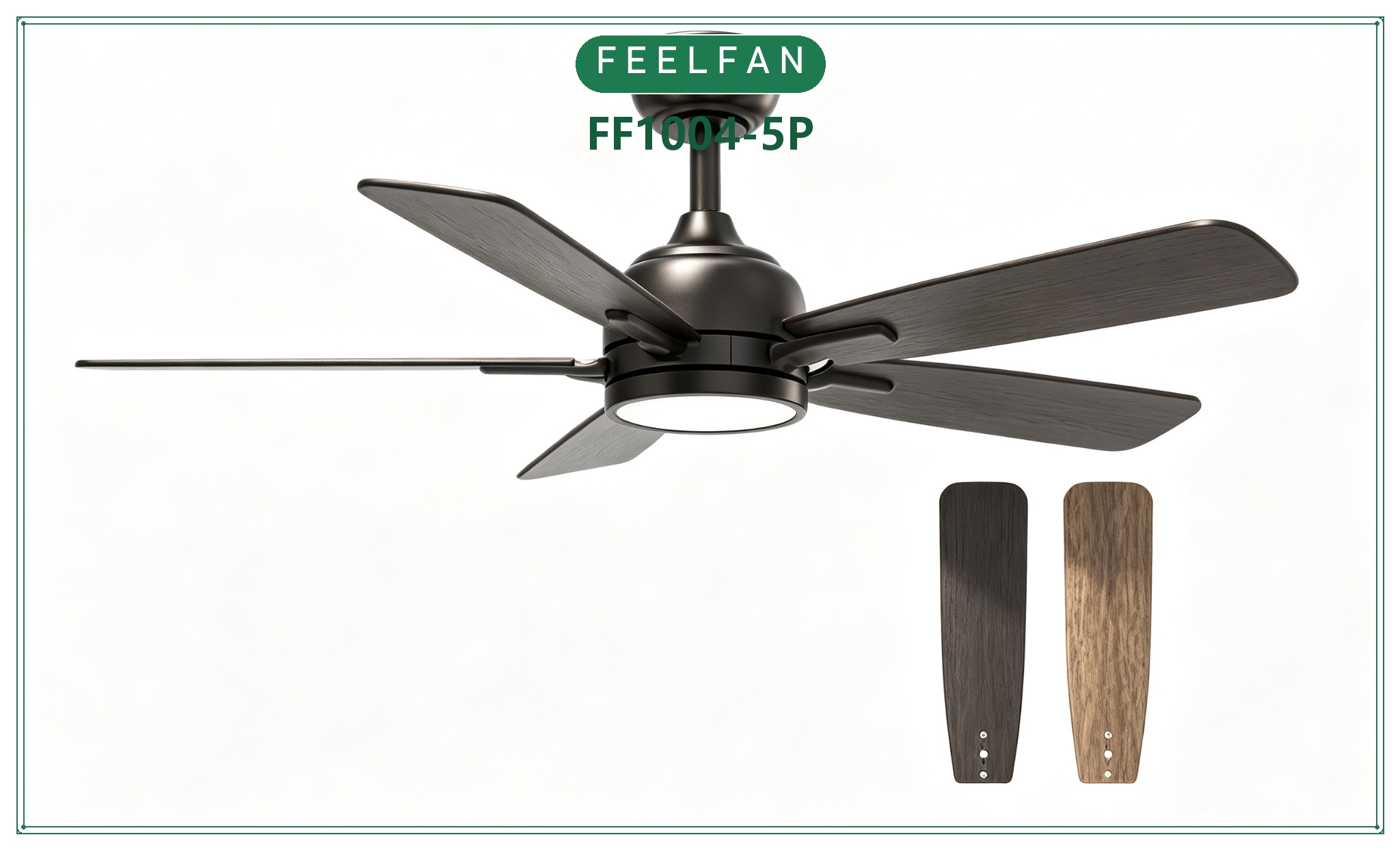 FEELFAN FF1004-3P / FF1004-5P 3 & 5-Blade BLDC Ceiling Fan with LED Light variant 6 — Black