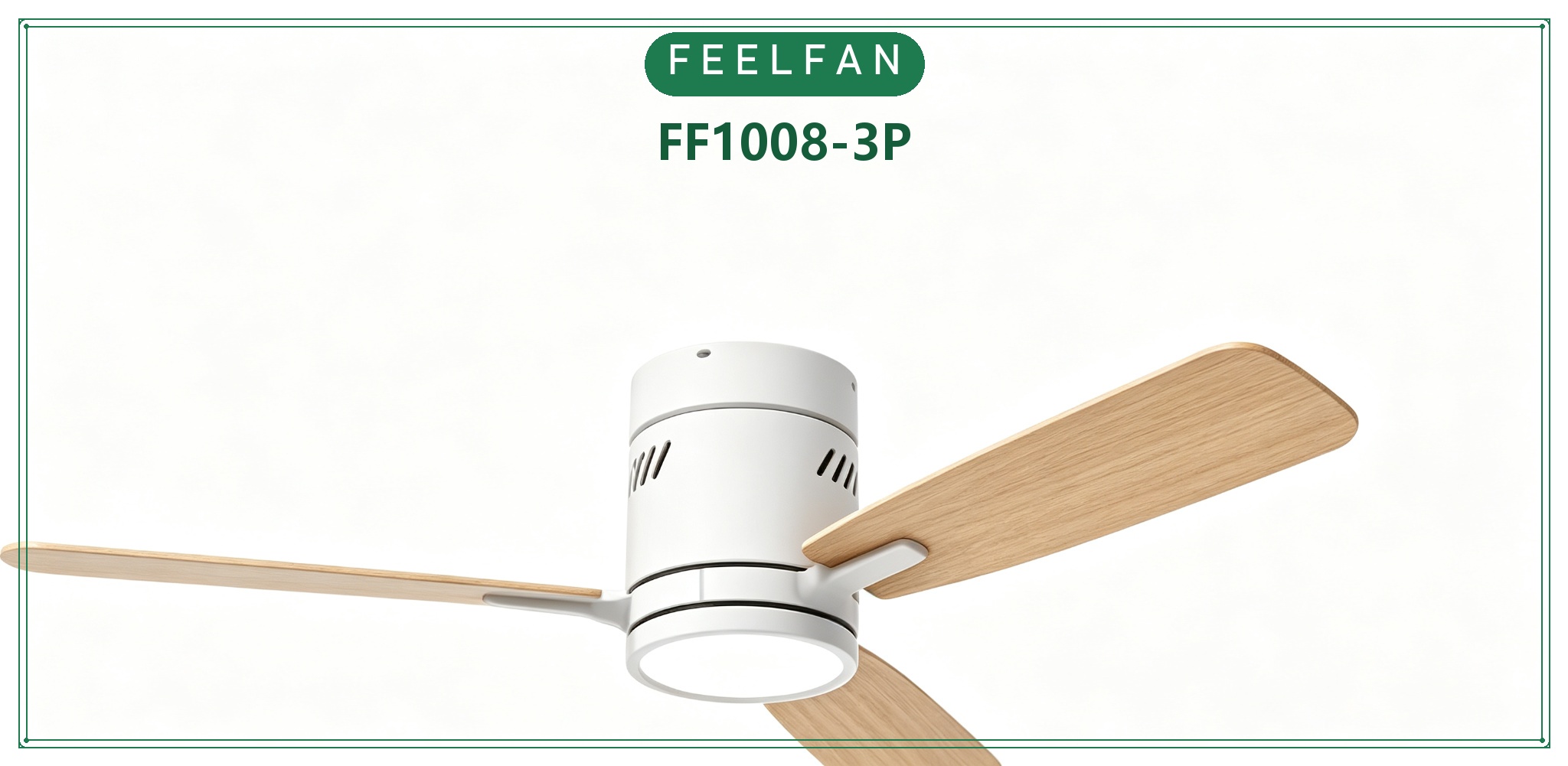 FEELFAN FF1008-3P / FF1008-5P 3 & 5-Blade Low Profile BLDC Ceiling Fan with LED Light variant 3 — Black