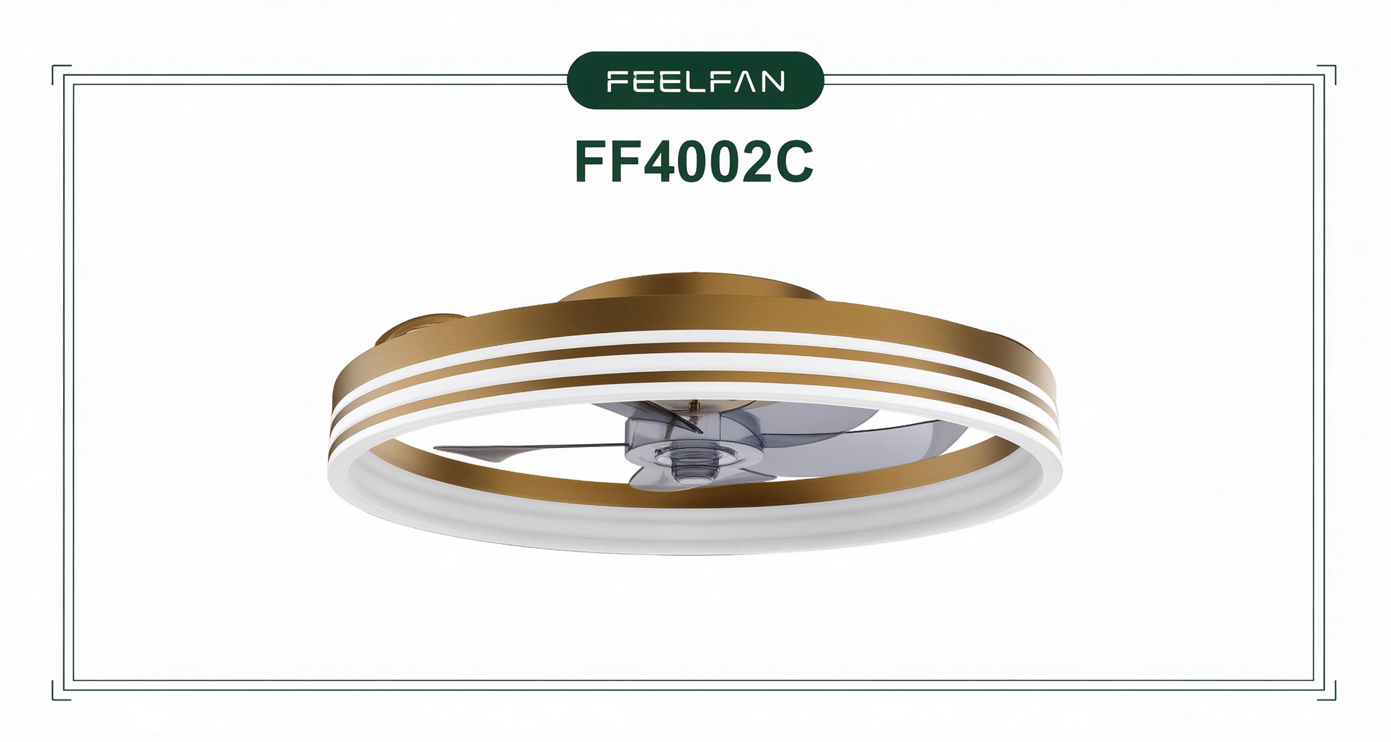 FEELFAN FF4002C 20" 5-Blade PC Ring LED BLDC Ceiling Fan variant 3 — Gold