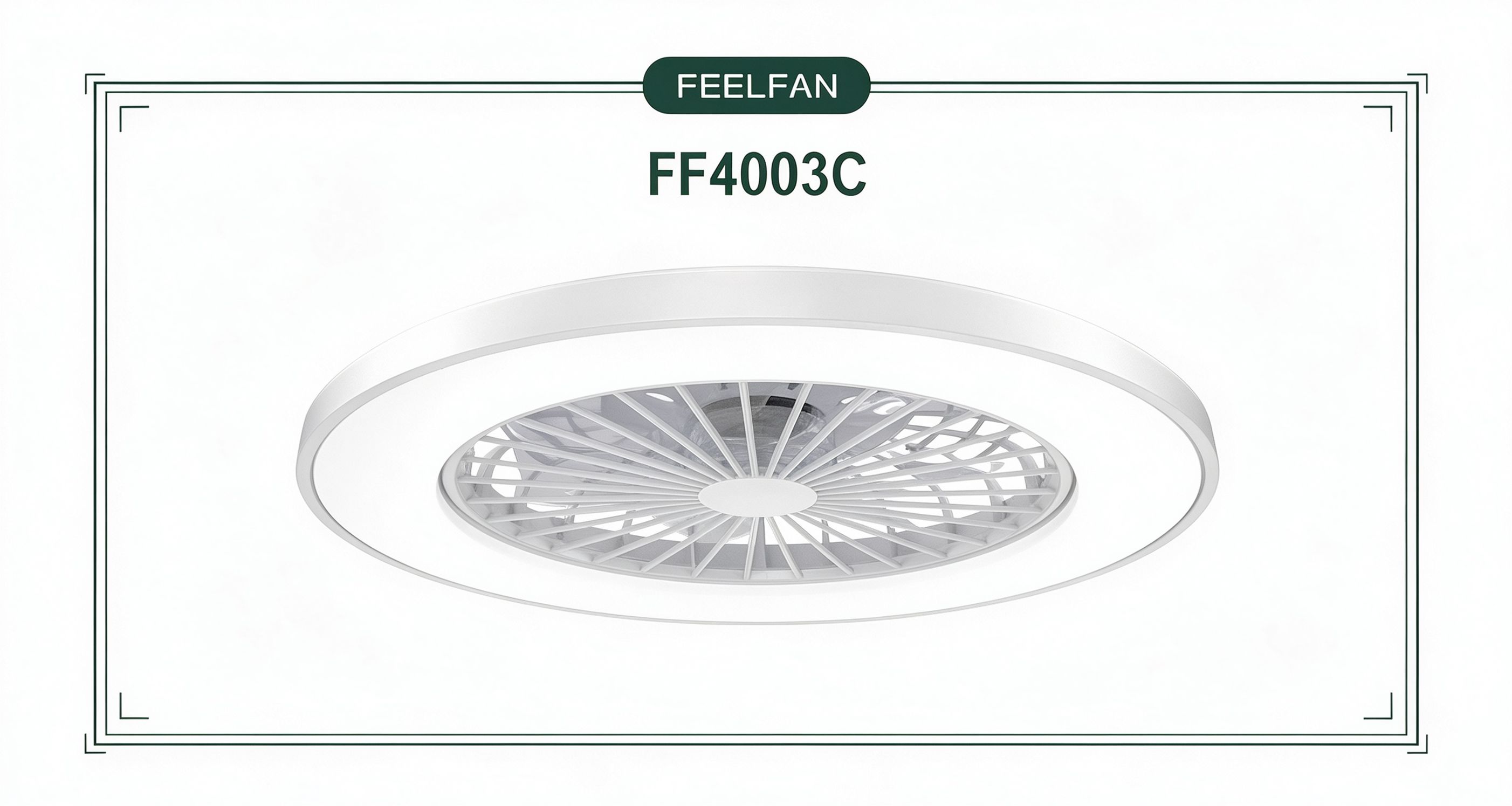FEELFAN FF4003C 20" 5-Blade PC Ultra-Thin LED BLDC Ceiling Fan variant 2 — White